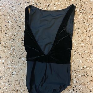 Eleve Allison Black Velvet Leotard